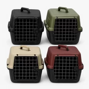 Plastic Pet Carrier Box – Durable & Ventilated Pet Travel Crate (Multiple Colors)