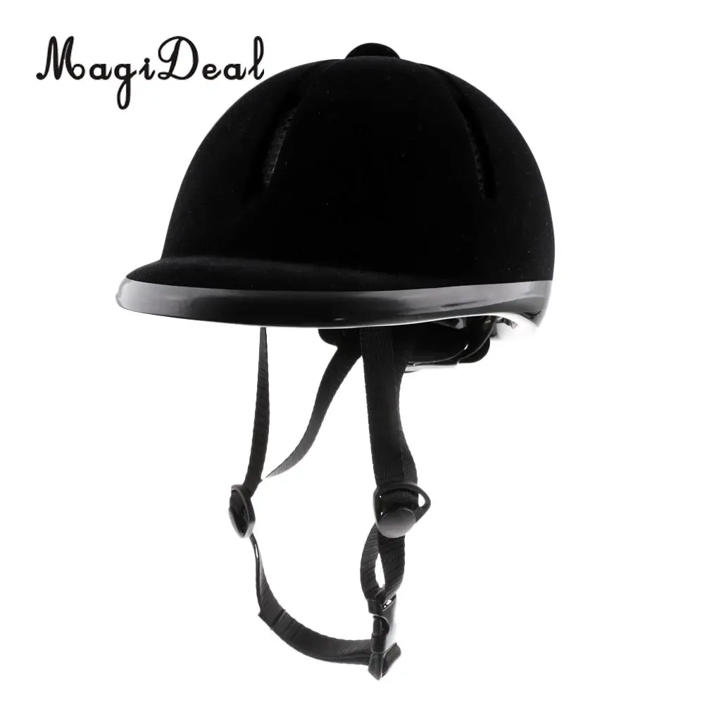 MagiDeal Adjustable Velvet Horse Riding Helmet – Breathable Equestrian Safety Helmet (48–54cm) - الصورة 2