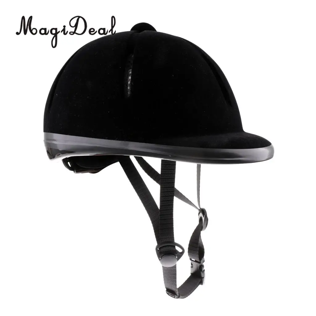 MagiDeal Adjustable Velvet Horse Riding Helmet – Breathable Equestrian Safety Helmet (48–54cm)