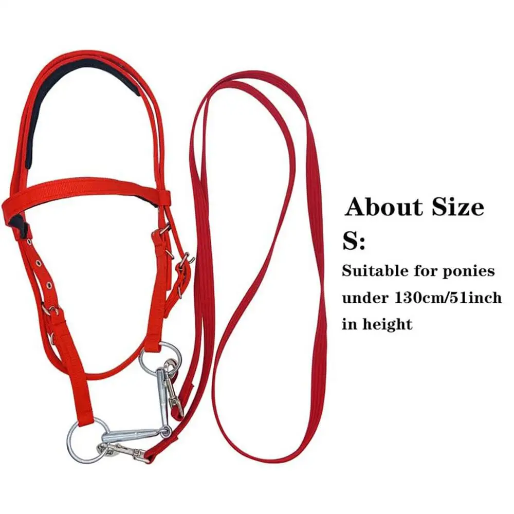 Adjustable Nylon Horse Bridle with Snaffle Noseband & Reins – Soft-Lined Equestrian Gear for Trail Riding (Unisex) - الصورة 7